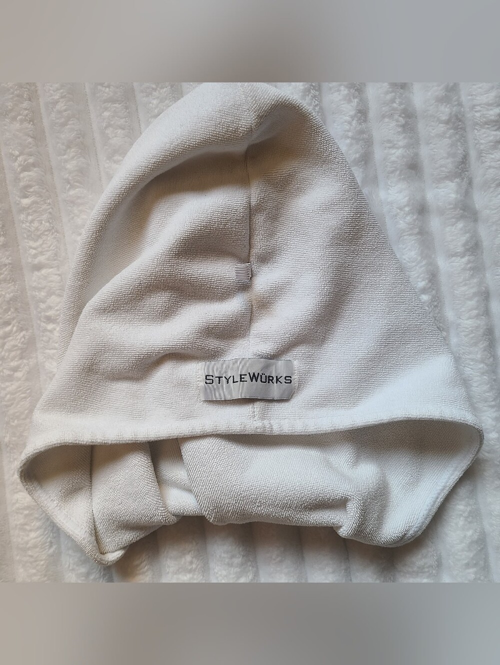 White Terrycloth Hair Towel